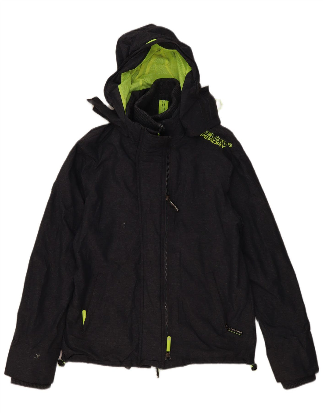 Giacca a vento grafica da donna SUPERDRY Windcheater UK 16 grande grigia