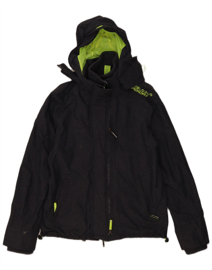 Giacca a vento grafica da donna SUPERDRY Windcheater UK 16 grande grigia