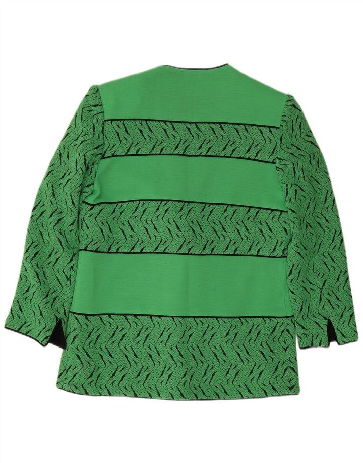 Giacca blazer da donna a 3 bottoni Pierre Cardin EU 44 XL lana geometrica verde