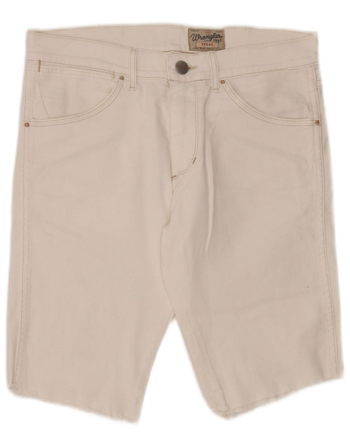 Pantaloncini di jeans Wrangler da uomo Vegas W31 cotone bianco medio