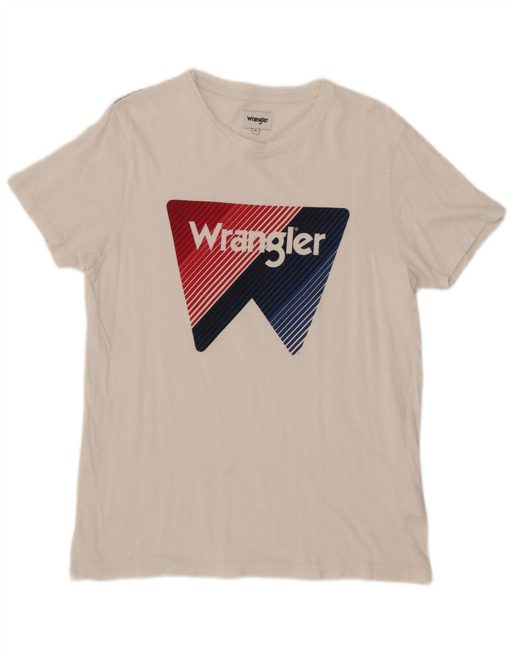 T-shirt grafica da uomo Wrangler Top in cotone bianco medio