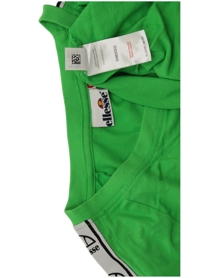 ELLESSE T-shirt grafica da uomo Top XL in cotone color block verde