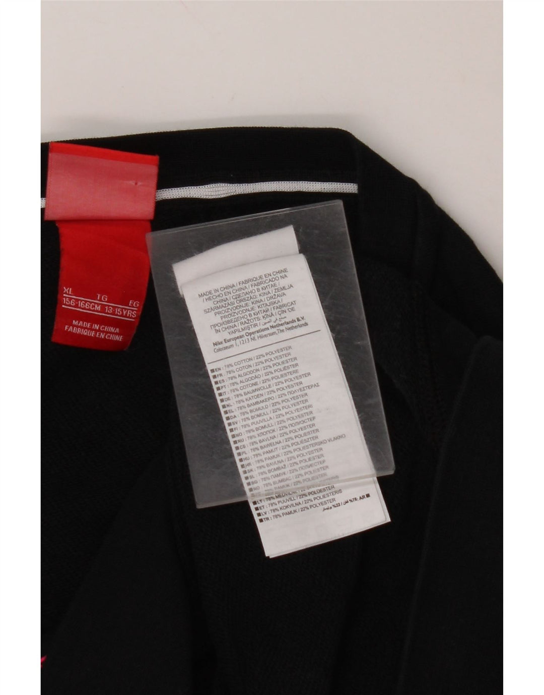 Felpa con grafica corta NIKE per ragazze 13-14 anni XL in cotone nero