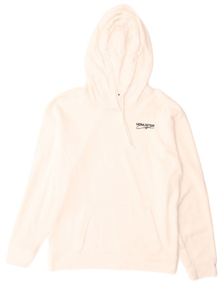 Maglione con cappuccio da uomo Hollister Small in cotone bianco