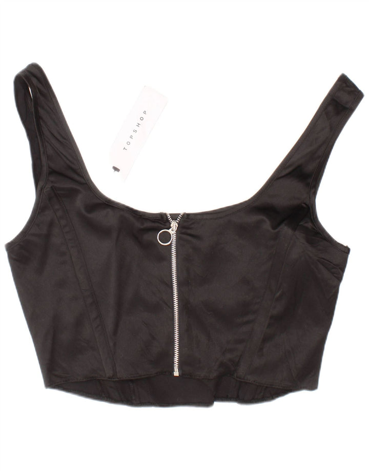 Topshop Corsetto corto da donna Top UK 6 XS Poliestere nero