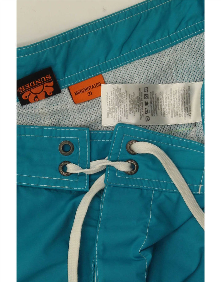 Pantaloncini da bagno da uomo Sundek in nylon blu medio