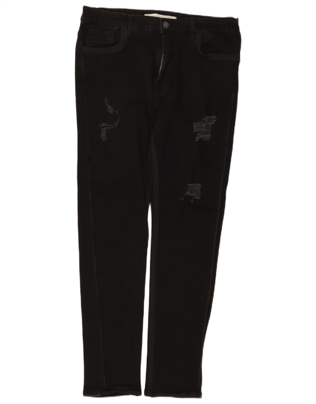 Jeans slim invecchiati da uomo Zara EU 44 grandi W34 L29 neri