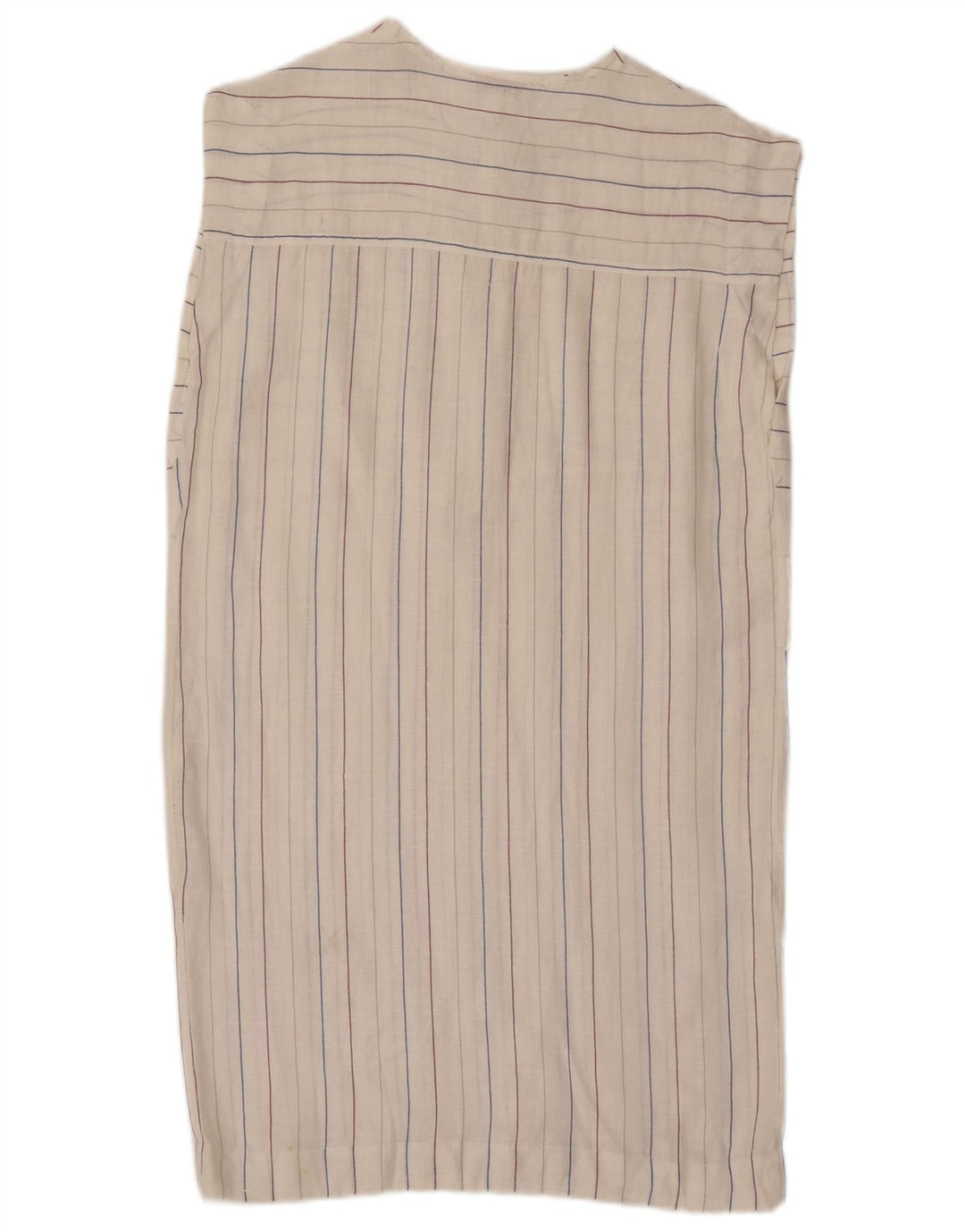 Abito a trapezio senza maniche vintage da donna IT 42 medio a righe bianco sporco