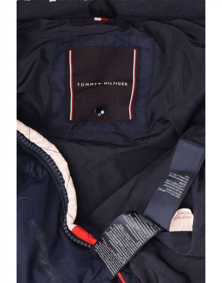 Giacca imbottita con cappuccio Tommy Hilfiger per ragazzi 9-10 anni in poliestere blu navy