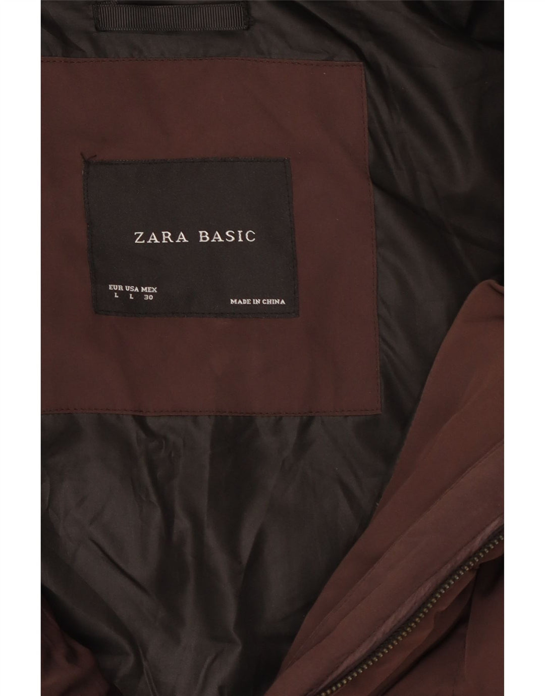 Cappotto imbottito da donna Zara UK 16 grande marrone