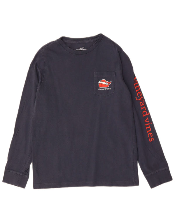 Top grafico da ragazzo Vineyard Vines manica lunga 11-12 anni piccolo blu navy