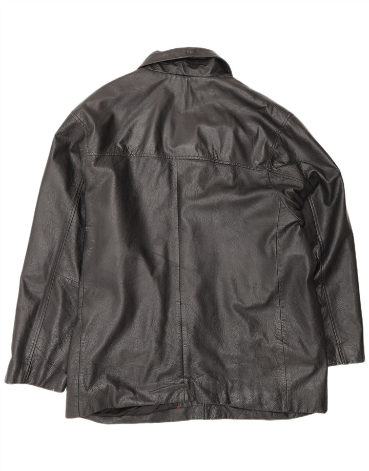 Giacca in pelle vintage da uomo UK 38 in pelle nera media