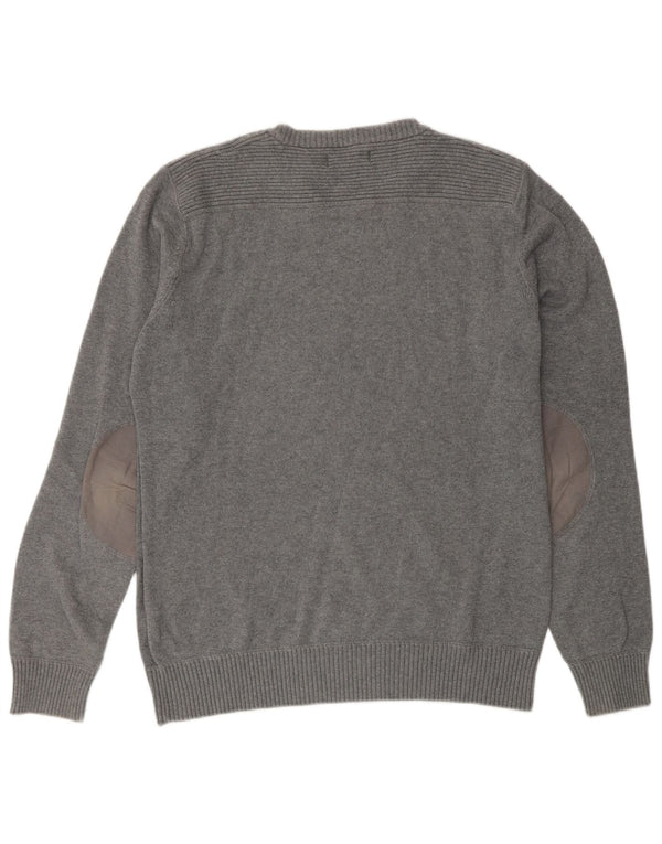 JACK & JONES Maglione maglione girocollo da uomo in cotone grigio medio