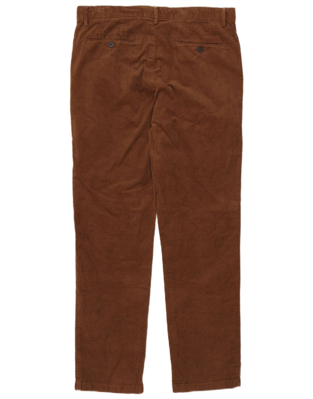 Pantaloni di velluto a coste regolari dritti da uomo Marks & Spencer W36 L33 Marrone