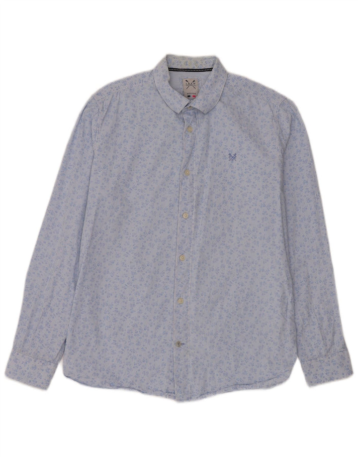 Crew Clothing Camicia da uomo in cotone floreale blu medio