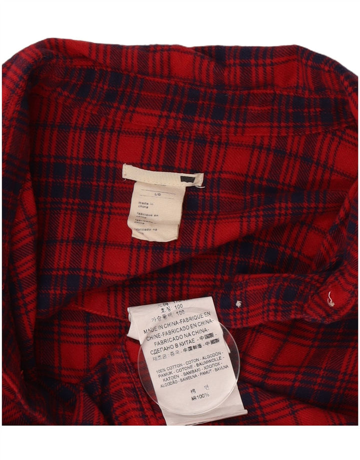 Camicia in flanella da donna Levi's UK 14 cotone a quadri rossi grandi