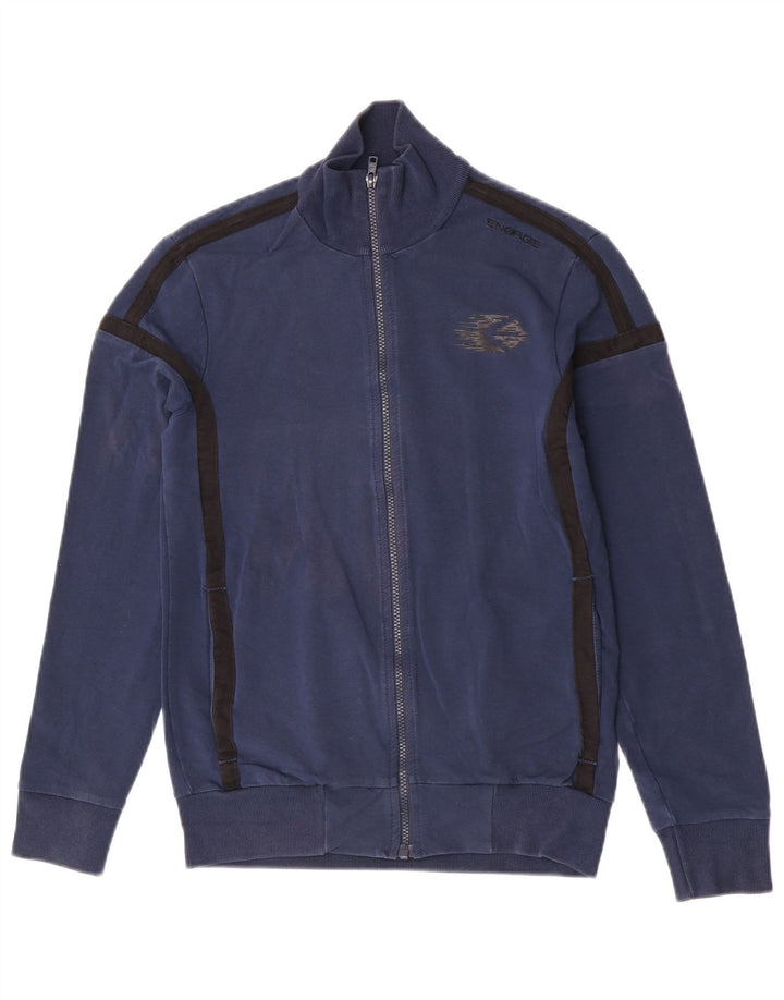Giacca da ginnastica da uomo Energie piccola in cotone color block blu navy