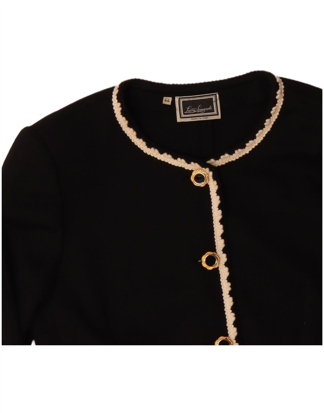 LUISA SPAGNOLI Giacca Blazer a 5 Bottoni da Donna IT 44 Acetato Medio Nero