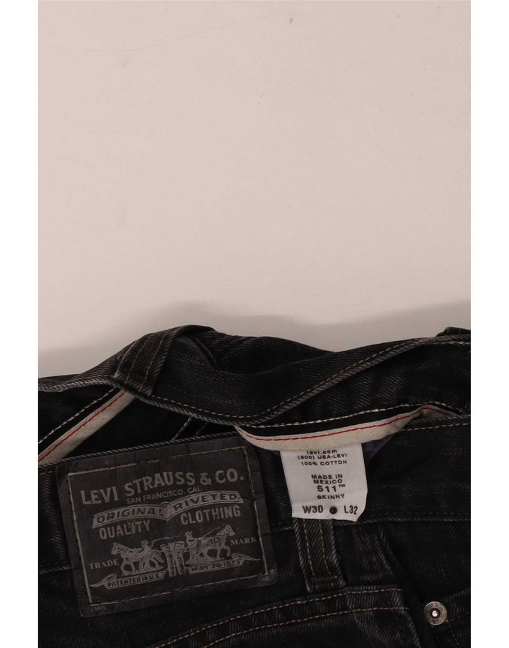 Pantaloncini di jeans skinny Levi's 511 da donna W30 cotone nero medio