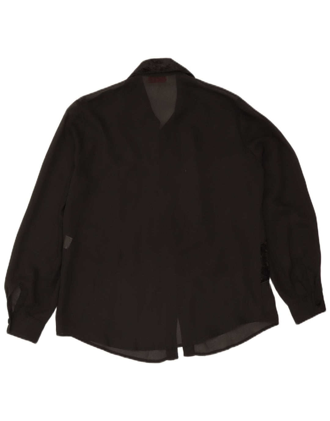 Camicetta camicia vintage da donna IT 46 grande poliestere a righe nere