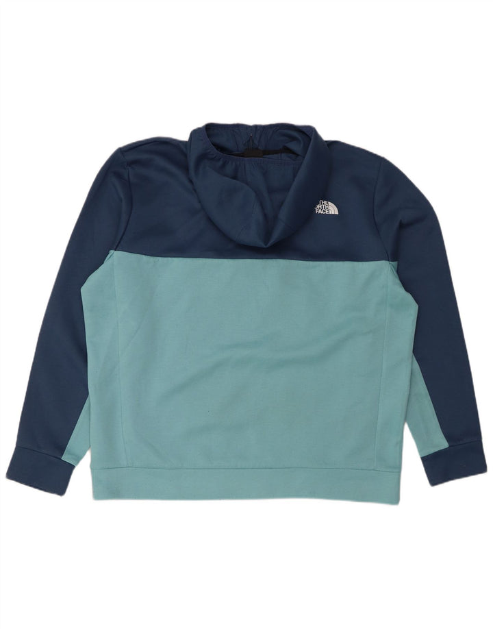 THE NORTH FACE Felpa con cappuccio da uomo con zip e collo XL Blu navy a blocchi di colore