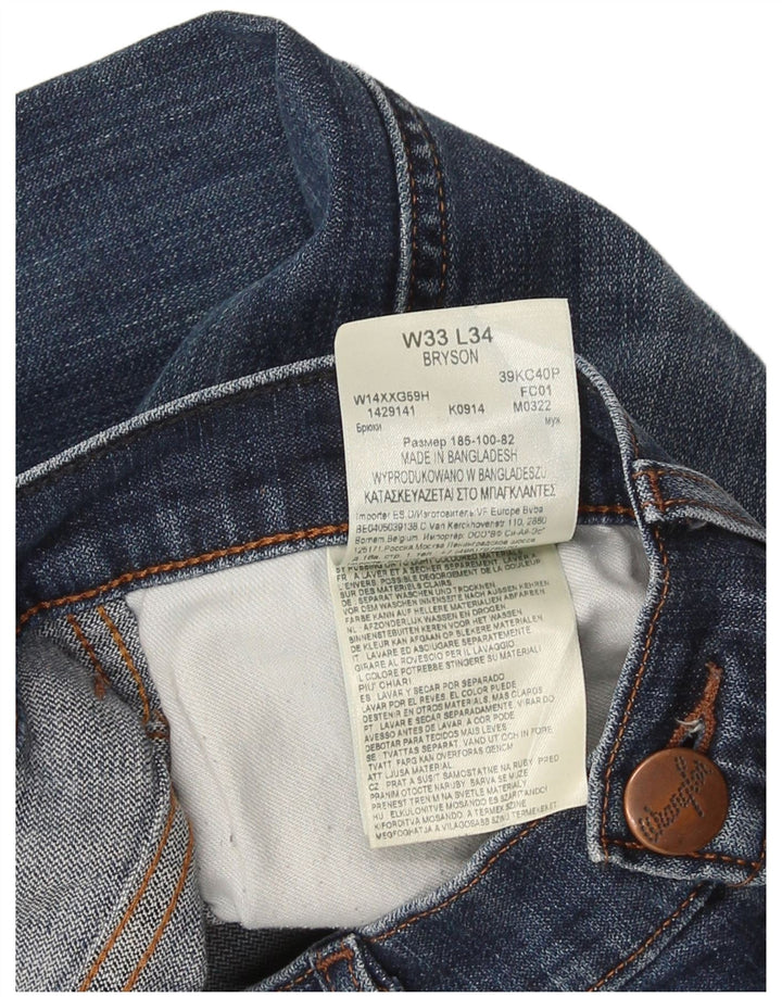 Jeans Wrangler Uomo Bryson Slim W33 L28 Cotone Blu Navy