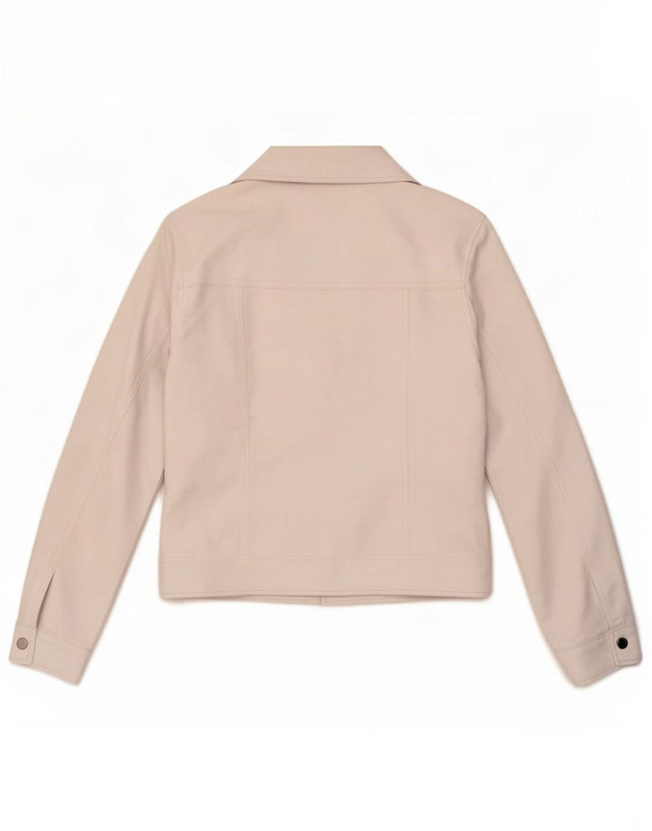 Giacca in ecopelle Marks & Spencer da donna UK 8 piccola bianco sporco