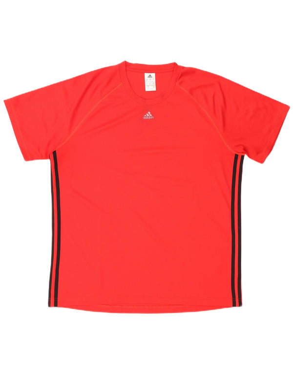 T-shirt ADIDAS Climalite da uomo XL rossa in poliestere