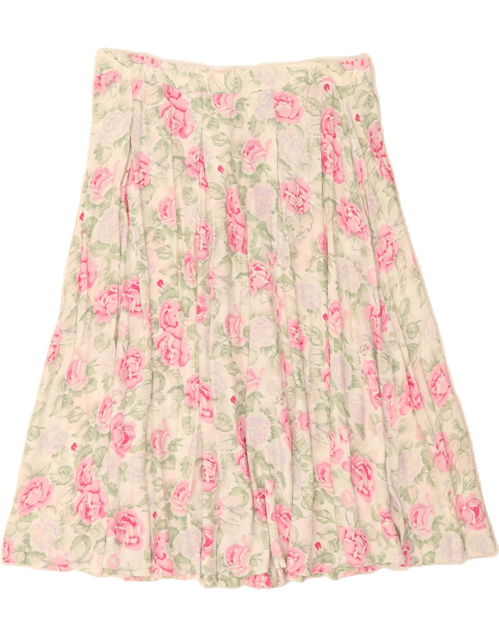 VINTAGE Womens Pleated Skirt W32 Large  Multicoloured Floral Vintage Vintage and Second-Hand Vintage from Messina Hembry 
