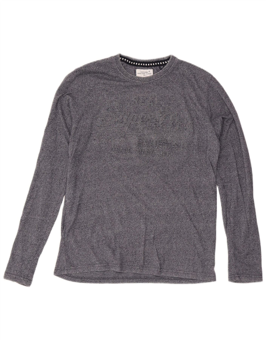 Top grafico da uomo Superdry manica lunga grande grigio screziato