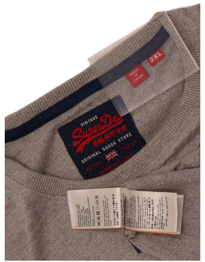 T-shirt grafica da uomo Superdry Top 2XL in cotone grigio