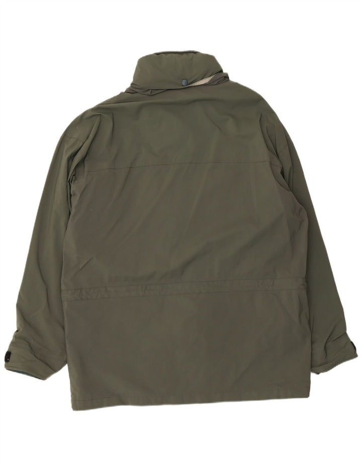 Giacca pratica da uomo con cappuccio L.L.Bean UK 40 grande nylon kaki