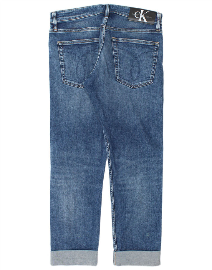 Jeans dritti da uomo Calvin Klein W32 L27 cotone blu