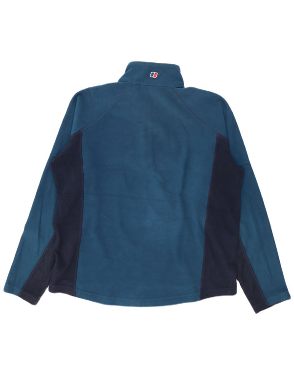 Maglione in pile da uomo Berghaus con zip e collo color block blu medio
