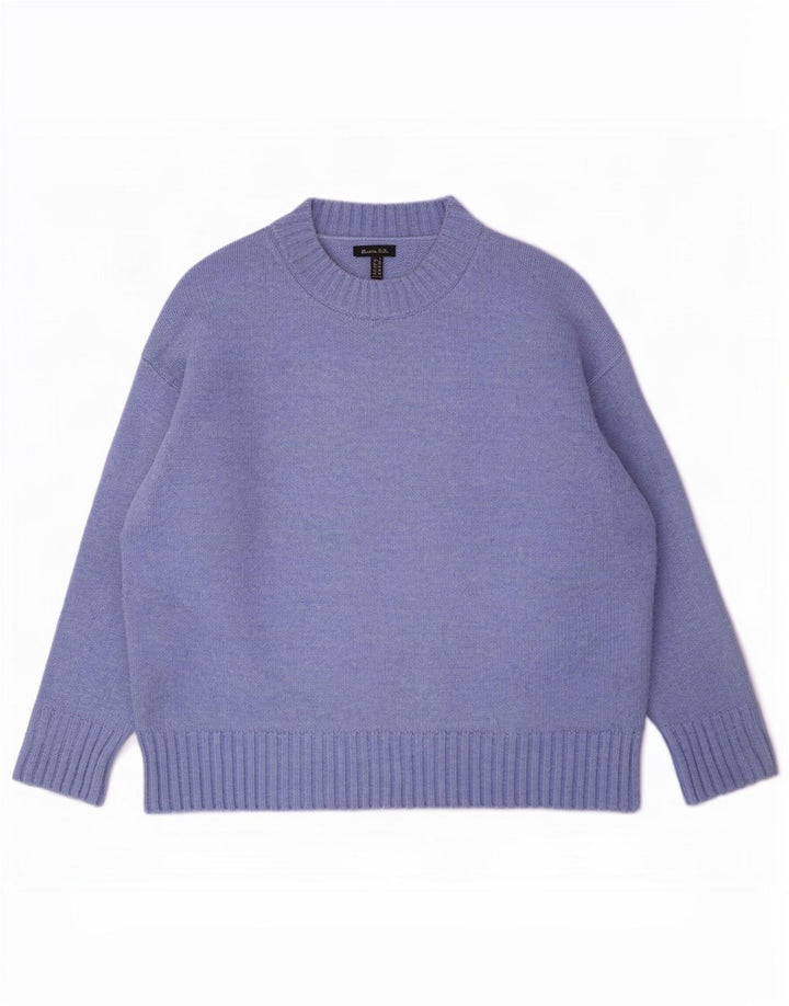 Massimo Dutti Maglione maglione girocollo oversize da donna UK 10 piccolo blu