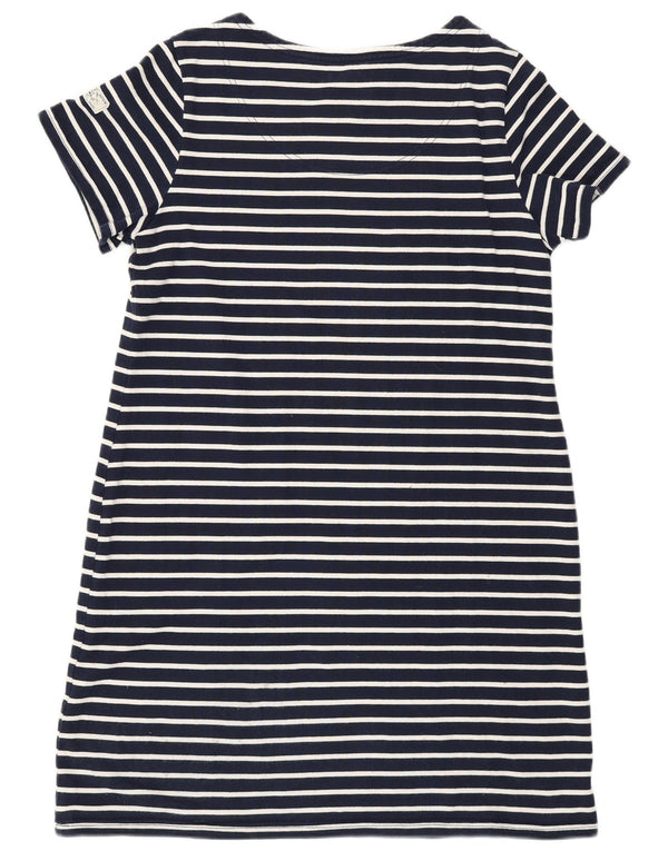 JOULES Abito T-shirt da donna UK 16 Grande cotone a righe blu navy nautico