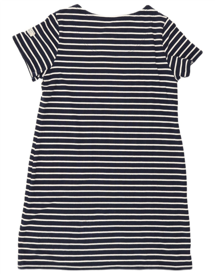 JOULES Abito T-shirt da donna UK 16 Grande cotone a righe blu navy nautico