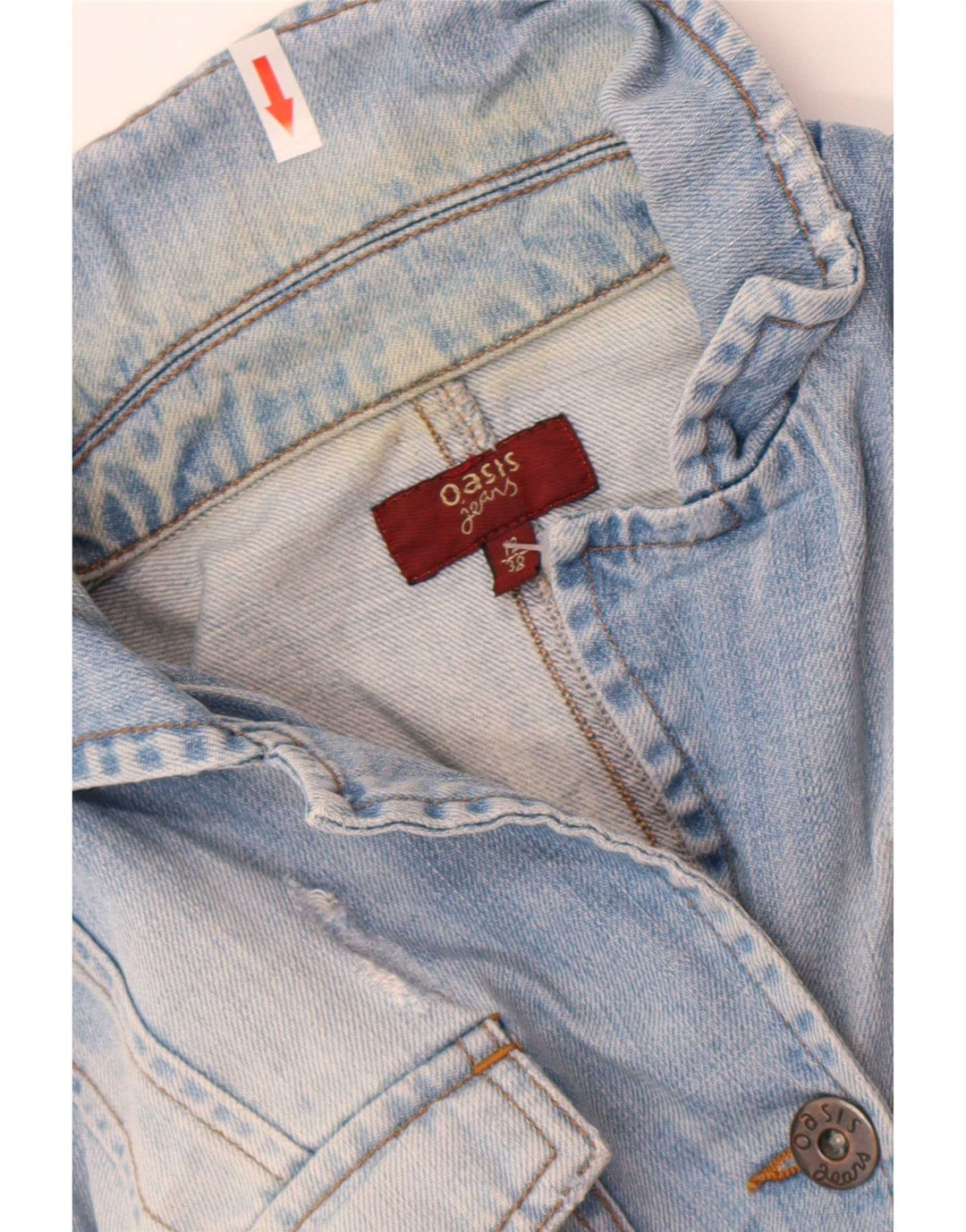 Giacca in denim da donna Oasis UK 12 Cotone blu medio