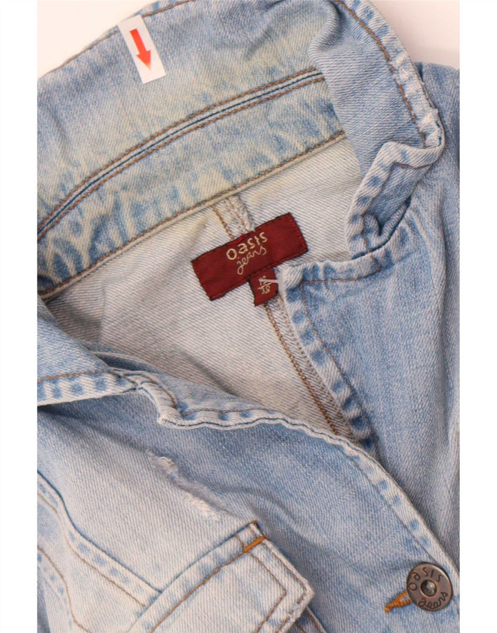 Giacca in denim da donna Oasis UK 12 Cotone blu medio