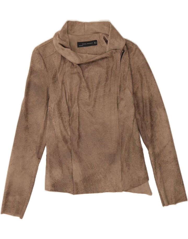 ZARA Womens Bomber Jacket UK 12 Medium Brown Vintage Zara and Second-Hand Zara from Messina Hembry 