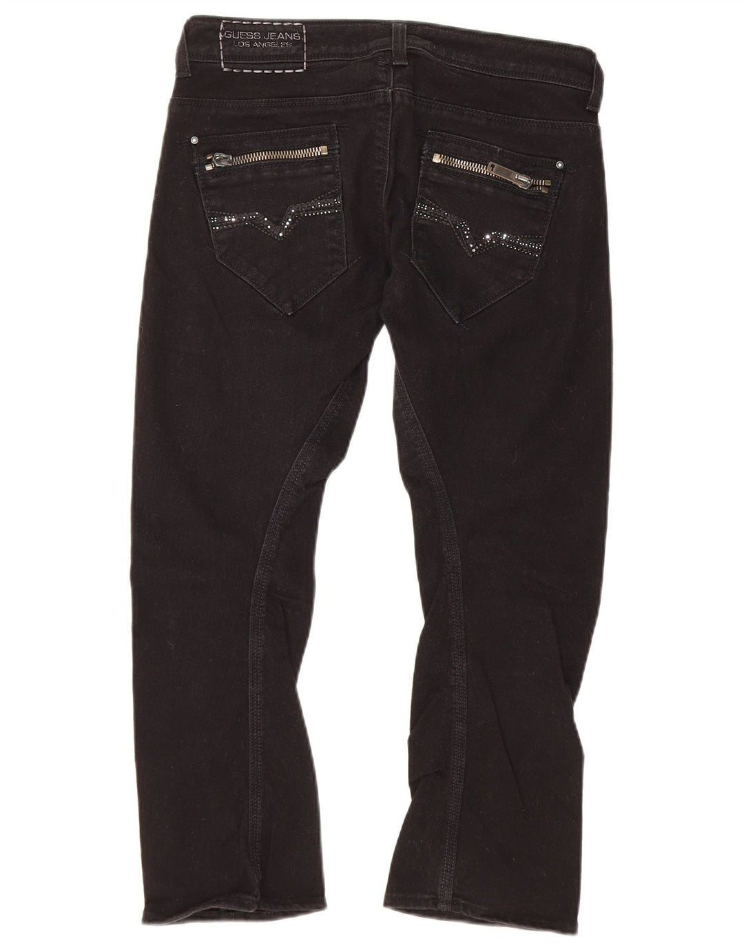 Jeans cropped da donna Guess W28 L23 cotone nero