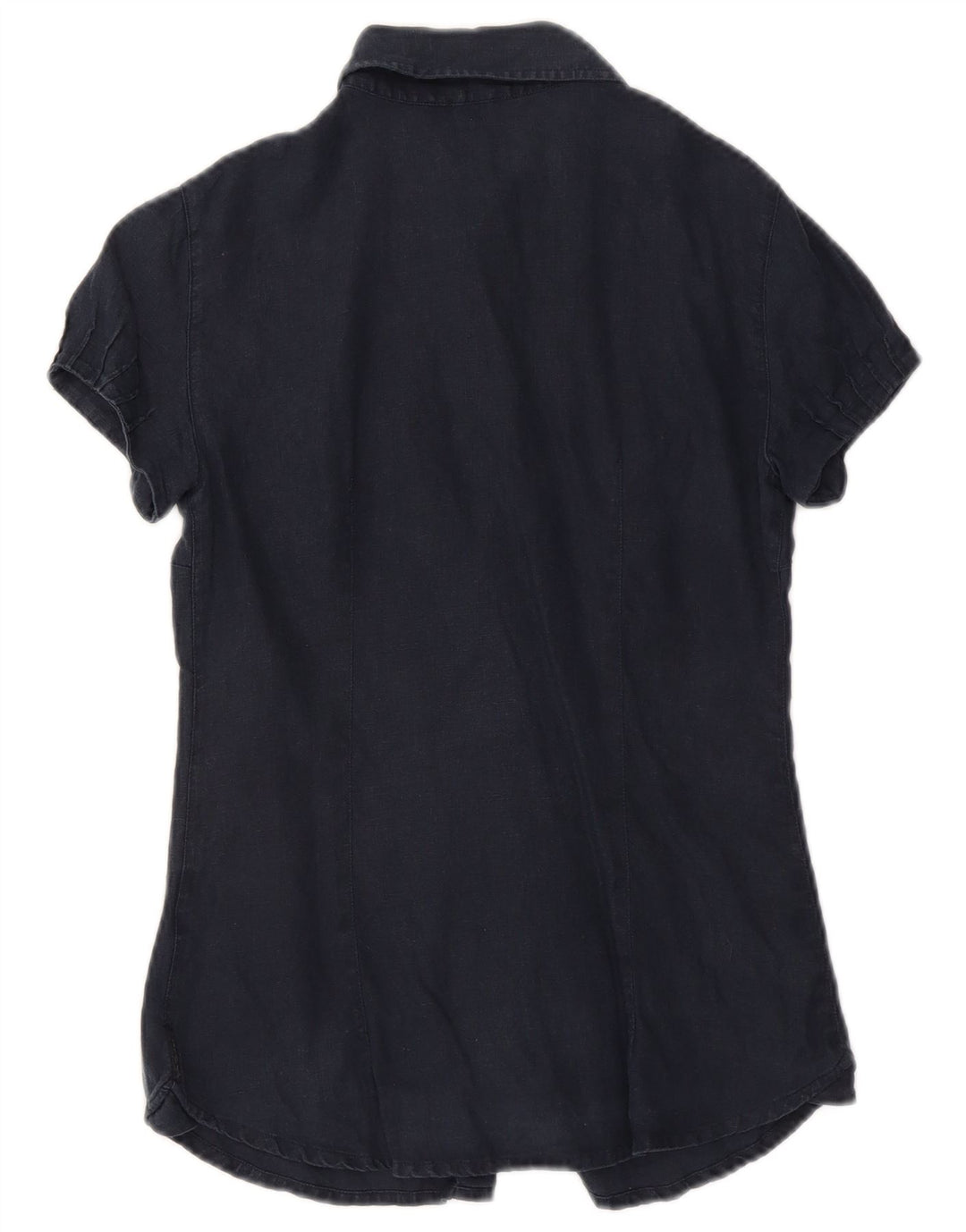 Camicia a maniche corte da donna Armani UK 10 Small Blu Navy