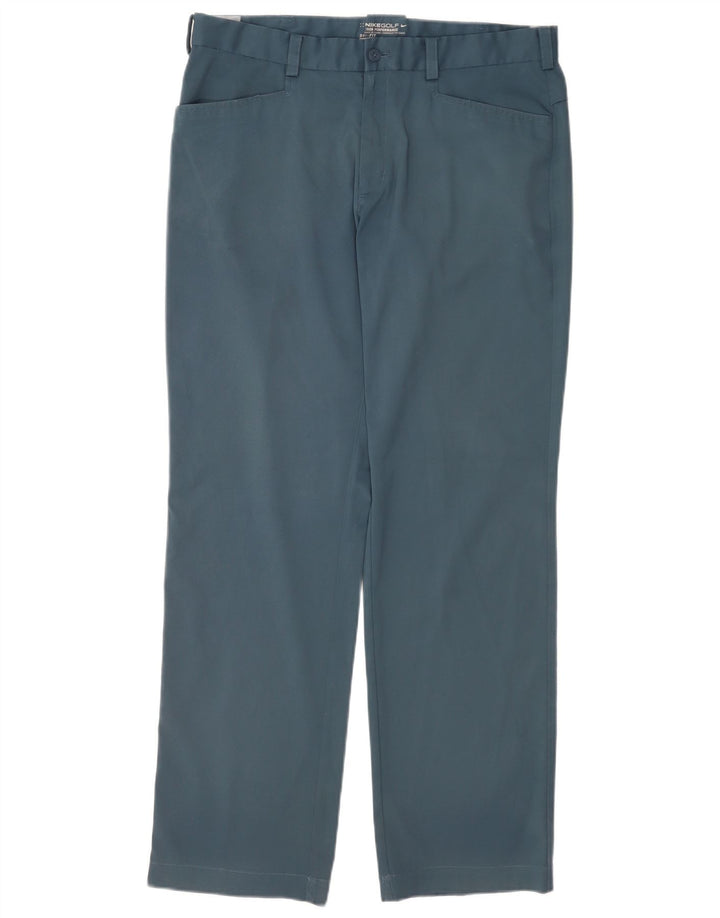 Pantaloni regolari da golf Nike da uomo W34 L32 poliestere blu