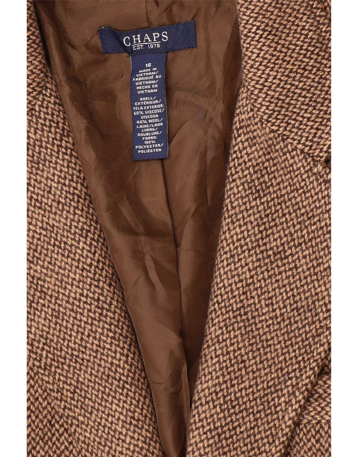 Giacca blazer a 2 bottoni da donna Chaps US 16 2XL viscosa marrone
