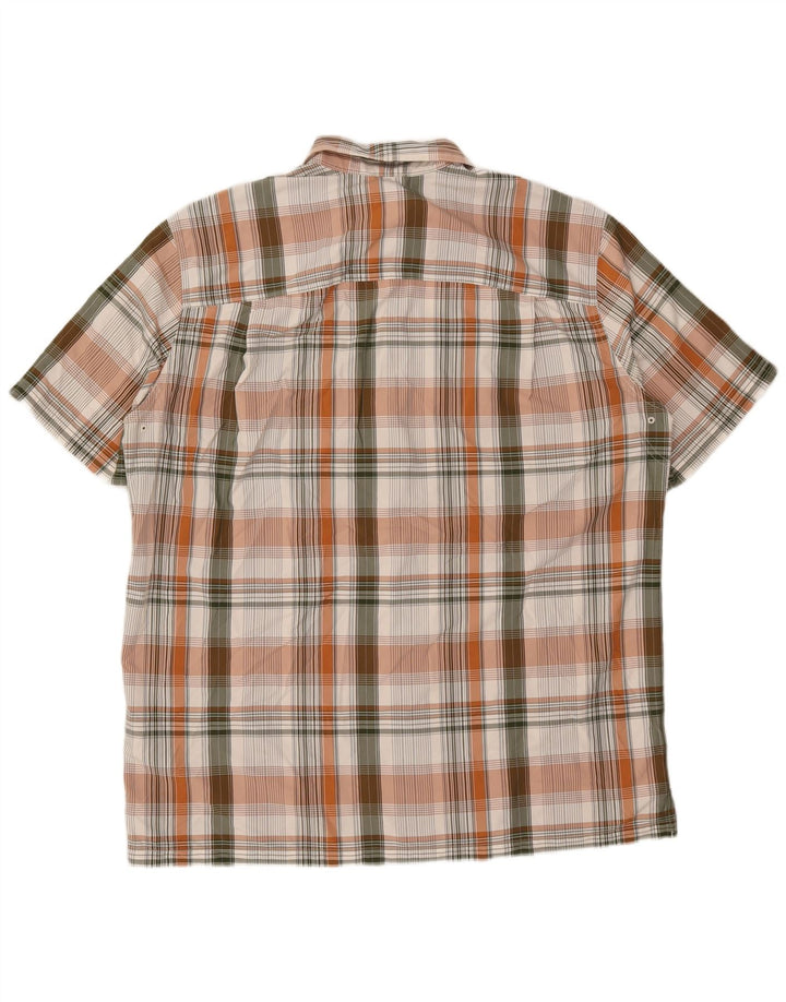 EDDIE BAUER Camicia a maniche corte da uomo XL Poliestere a quadri multicolore