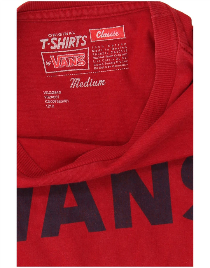T-shirt grafica classica da uomo Vans, maglietta rossa media, in cotone