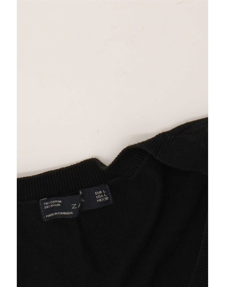 T-shirt Zara da donna Top UK 14 grande nera