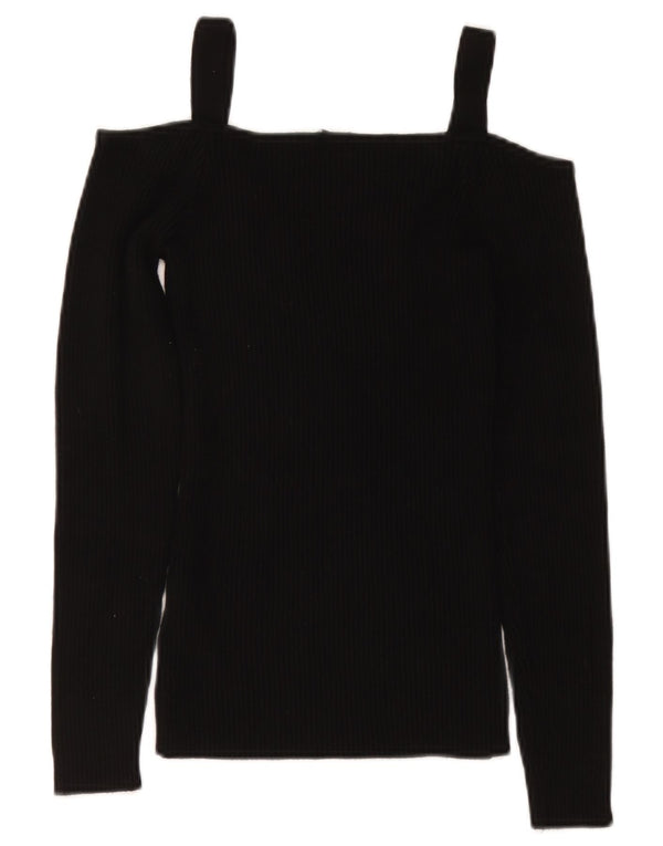 Top corto da donna con spalle scoperte Guess UK 8 piccolo rayon nero