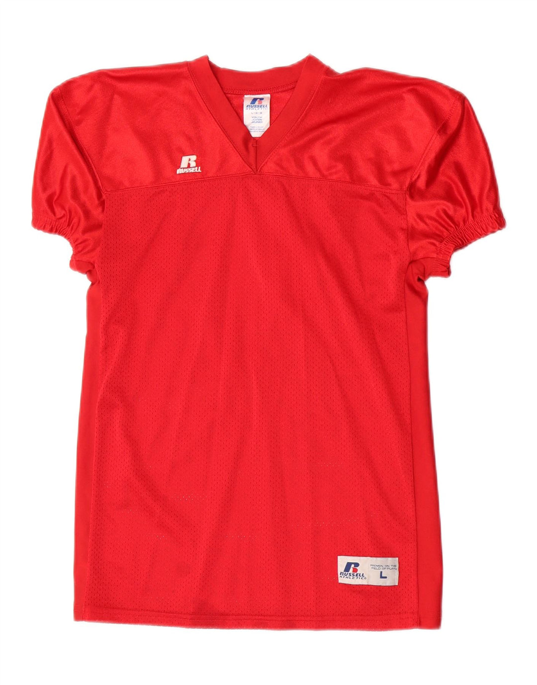Maglia da ragazzo Russell Athletic, 14-15 anni, grande, rossa, in poliestere