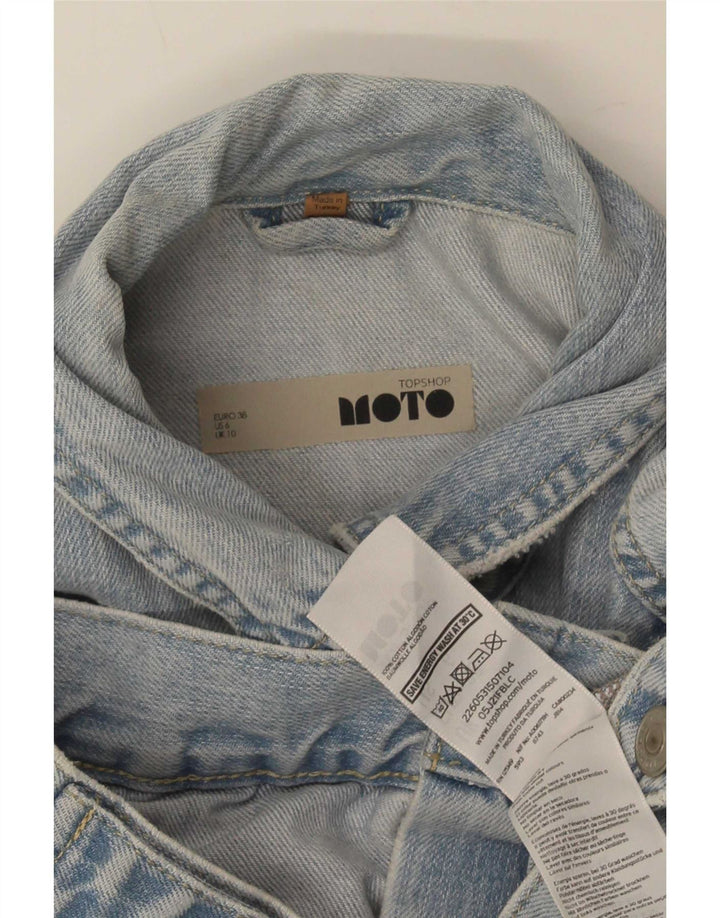 Topshop Giacca di jeans da donna UK 10 Small Blue Cotton